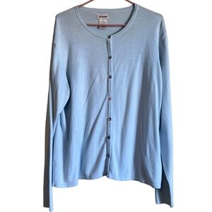 Liz Baker women’s cardigan XL lightweight blue